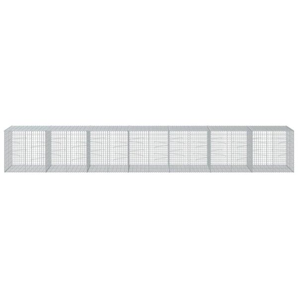 vidaXL horganyzott vas gabion kosár fedéllel 700 x 100 x 100 cm