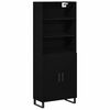 vidaXL Magasfi&uacute; 2 db Fekete t&ouml;lgy 69,5 x 34 x 180 cm