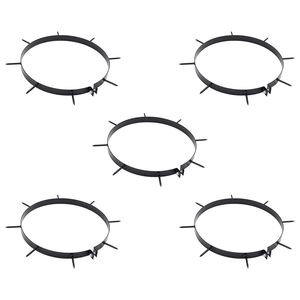 vidaXL Fű Levegőztető Kengyel C&ouml;l&ouml;p&ouml;kkel 5 pcs Fekete &Oslash; 300 mm Vas