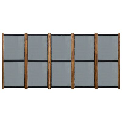 vidaXL fekete 5 paneles paraván 350 x 170 cm
