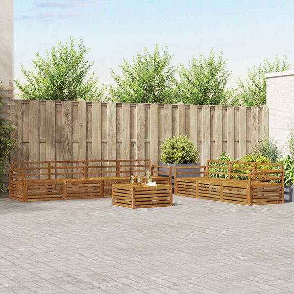 vidaXL K&uuml;lt&eacute;ri kanap&eacute; szett 8 pcs Term&eacute;szetes