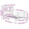 vidaXL tömör fenyőfa könyvespolcos ágy matrac nélkül 100 x 200 cm