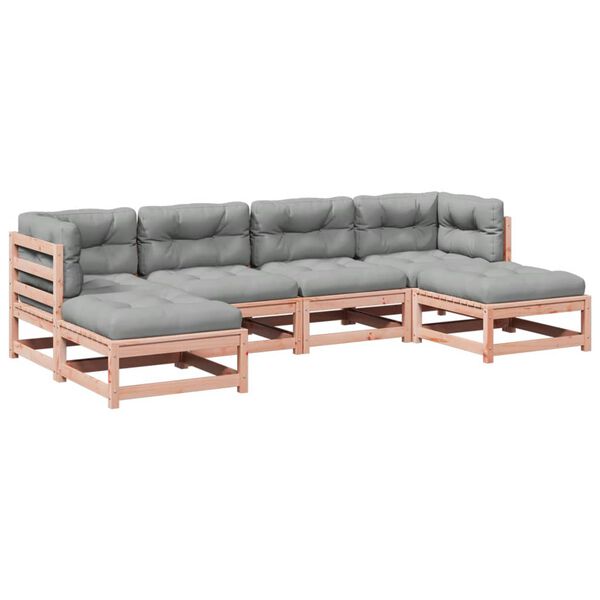 vidaXL 6 r&eacute;szes t&ouml;m&ouml;r dugl&aacute;szfenyő kerti t&aacute;rsalg&oacute;szett p&aacute;rn&aacute;val