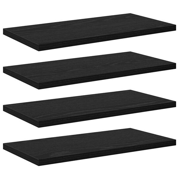 vidaXL Polcos k&ouml;nyvespolc 4 pcs Fekete 40 x 20 x 1,5 cm Faanyag