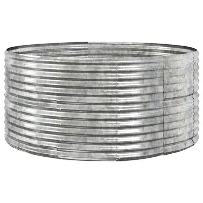 vidaXL ezüstszínű porszórt acél kerti magaságyás 140x140x68 cm