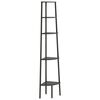 vidaXL 5 szintes fekete sarokpolc 45,5 x 31,5 x 180 cm