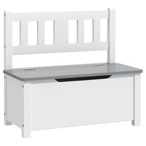 vidaXL feh&eacute;r-sz&uuml;rke MDF gyermek t&aacute;rol&oacute;pad 60 x 30 x 55 cm