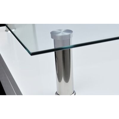 vidaXL magasfényű fehér dohányzóasztal üveglappal