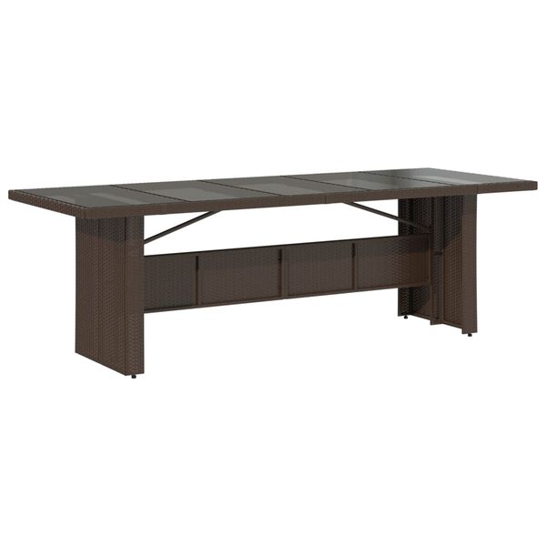 vidaXL barna polyrattan &uuml;veglapos kerti asztal 240 x 90 x 75 cm