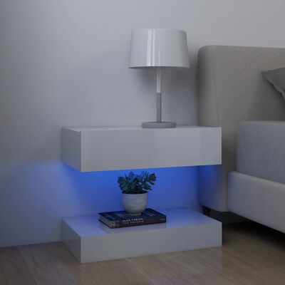 vidaXL 2 db magasfényű fehér TV-szekrény LED-lámpákkal 60 x 35 cm