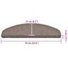 vidaXL öntapadós lépcsőszőnyegek 30 db 65 x 21 x 4 cm bézs félkör alakú nagy