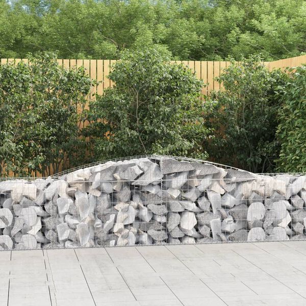 vidaXL 9 db íves horganyzott vas gabion kosár 400x50x60/80 cm