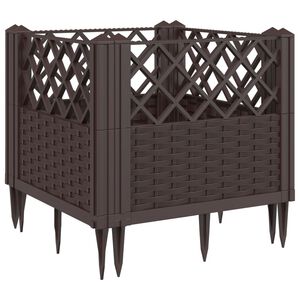 vidaXL barna polipropil&eacute;n kerti vir&aacute;gl&aacute;da c&ouml;vekekkel 43,5x43,5x43,5 cm