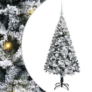 vidaXL Mű kar&aacute;csonyfa 150 LED-del Feh&eacute;r 150 cm PVC &eacute;s Ac&eacute;l &eacute;s Műanyag