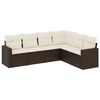vidaXL 6 r&eacute;szes barna polyrattan kerti &uuml;lőgarnit&uacute;ra p&aacute;rn&aacute;val