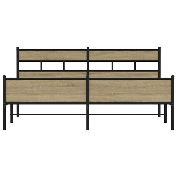 vidaXL sonoma t&ouml;lgy sz&iacute;nű f&eacute;m &aacute;gykeret matrac n&eacute;lk&uuml;l 180 x 200 cm