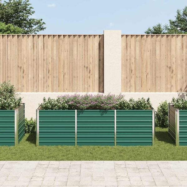 vidaXL zöld horganyzott acél kerti magaságyás 240 x 80 x 77 cm