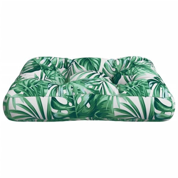 vidaXL levélmintás szövet raklappárna 58 x 58 x 10 cm