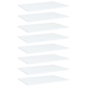 vidaXL 8 db feh&eacute;r forg&aacute;cslap k&ouml;nyvespolc 60 x 40 x 1,5 cm
