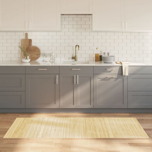 vidaXL n&eacute;gysz&ouml;gletű vil&aacute;gos term&eacute;szetes bambusz szőnyeg 80 x 200 cm