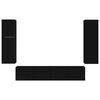 vidaXL TV szekr&eacute;ny garnit&uacute;ra Falra szerelhető 4 pcs Fekete Faanyag