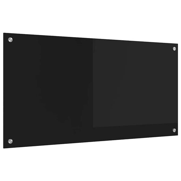 vidaXL Konyhai splashback Fekete 100 x 50 cm edzett &uuml;veg