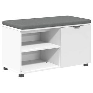 vidaXL Előt&eacute;r pad p&aacute;rn&aacute;val Egysz&iacute;nű Feh&eacute;r 80 x 38 x 46 cm