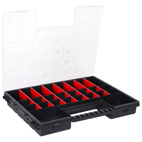 vidaXL 5 db műanyag t&aacute;rol&oacute;doboz &aacute;ll&iacute;that&oacute; elv&aacute;laszt&oacute;kkal 385x283x50 mm