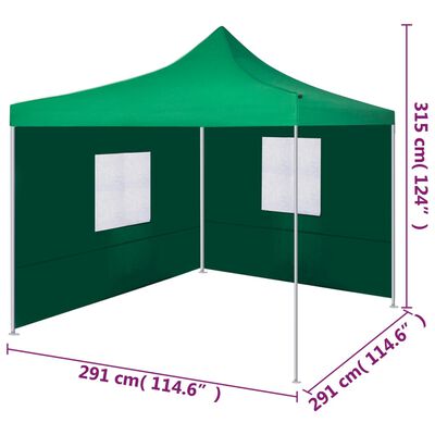 vidaXL zöld színű összecsukható sátor 2 fallal 3 x 3 méter