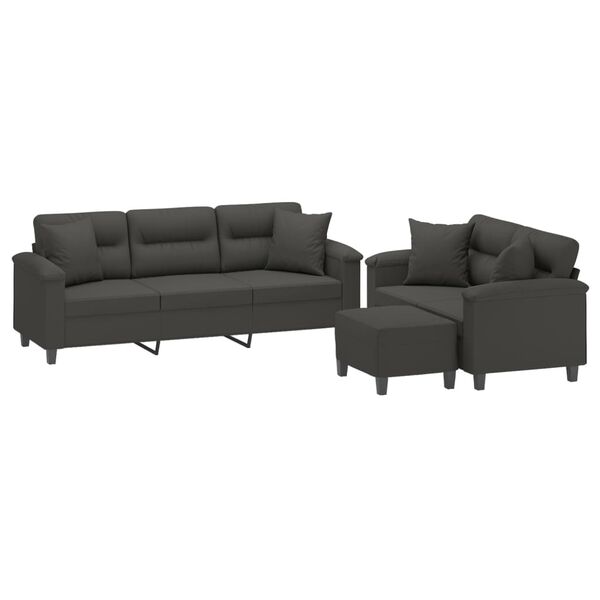 vidaXL 3 r&eacute;szes s&ouml;t&eacute;tsz&uuml;rke mikrosz&aacute;las sz&ouml;vet &uuml;lőgarnit&uacute;ra p&aacute;rn&aacute;val