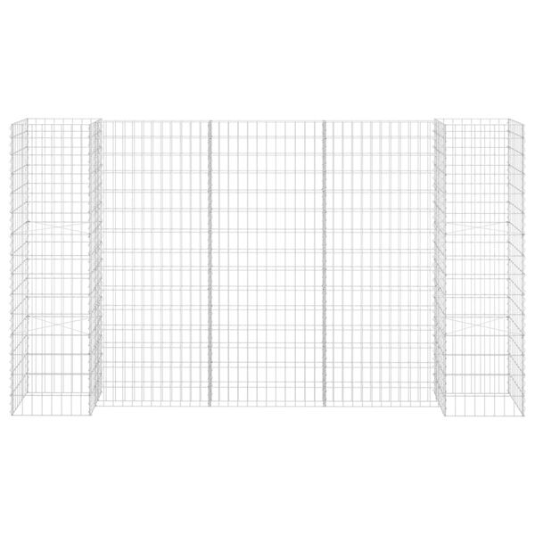 vidaXL H alakú acéldrót virágtartó gabion 260 x 40 x 150 cm