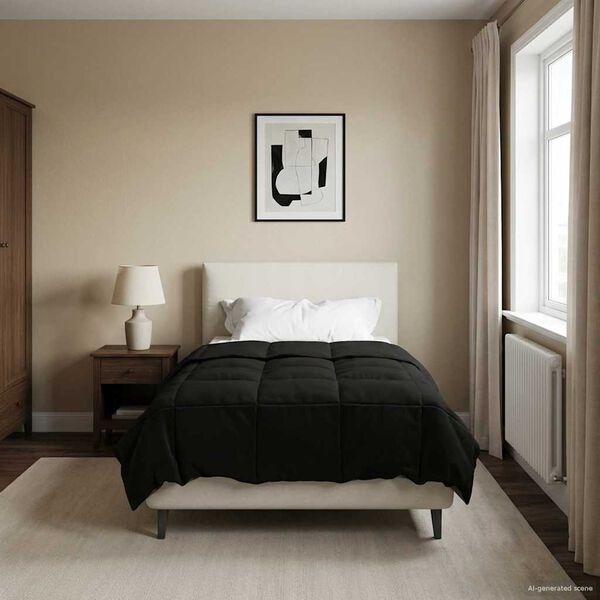 vidaXL T&eacute;li takar&oacute; S&ouml;v&eacute;nyes Fekete 140 x 220 cm Mikrosz&aacute;l