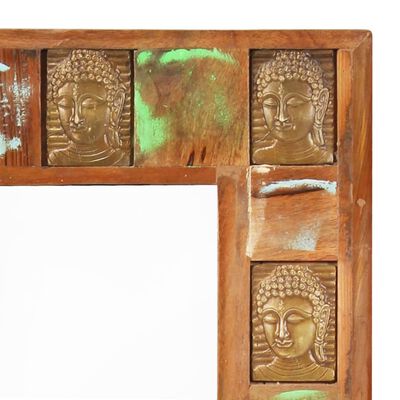 vidaXL tömör újrahasznosított fa tükör Buddha burkolattal 50 x 110 cm
