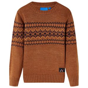 vidaXL Gyerek pul&oacute;ver k&ouml;t&ouml;tt Cognac 92