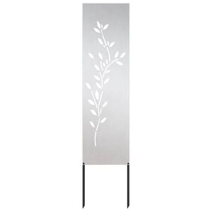 vidaXL Kertv&eacute;dő v&aacute;szon Vir&aacute;gos Ez&uuml;st 32 x 140 cm Rozsdamentes ac&eacute;l