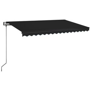 vidaXL antracitsz&uuml;rke sz&eacute;l&eacute;rz&eacute;kelős &eacute;s LED-es napellenző 400x350 cm