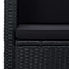 vidaXL fekete k&eacute;tszem&eacute;lyes polyrattan kerti kanap&eacute; p&aacute;rn&aacute;kkal
