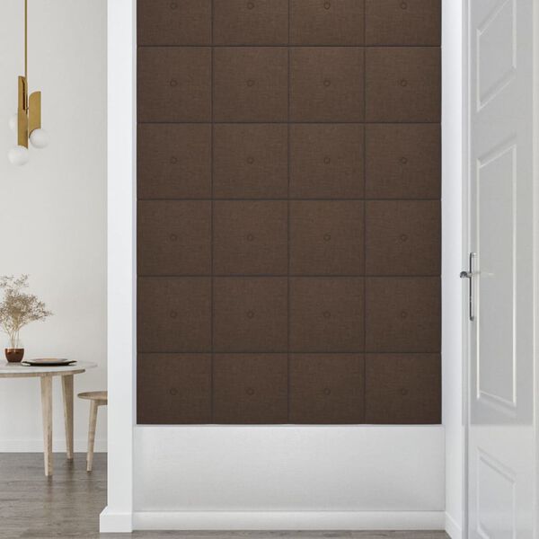 vidaXL 12 db barna sz&ouml;vet fali panel 30 x 30 cm 1,08 m&sup2;