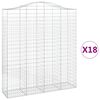 vidaXL 18 db &iacute;ves horganyzott vas gabion kos&aacute;r 200x50x220/240 cm