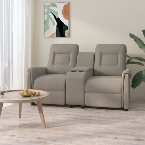 vidaXL vil&aacute;gossz&uuml;rke k&eacute;tszem&eacute;lyes d&ouml;nthető fotel poh&aacute;rtart&oacute;val