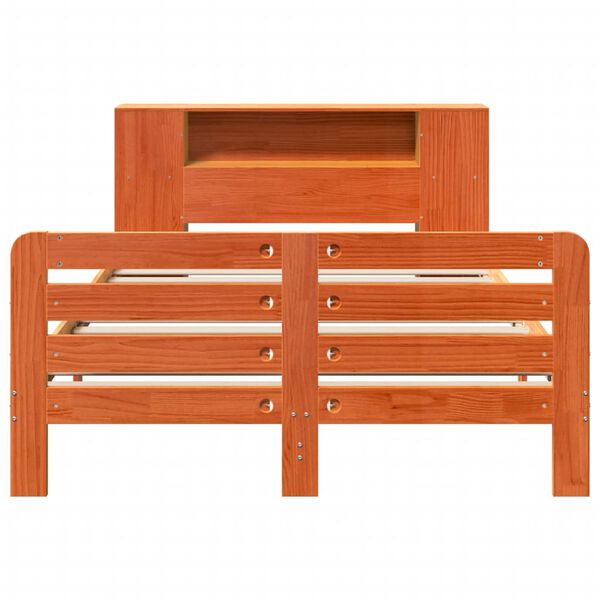 vidaXL viaszbarna t&ouml;m&ouml;r fenyőfa &aacute;gy matrac n&eacute;lk&uuml;l 120 x 190 cm