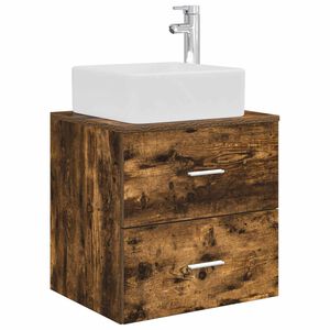 vidaXL Fali mosd&oacute;szekr&eacute;ny F&uuml;st&ouml;s T&ouml;lgy 53 x 34,5 x 63 cm Szerelt Fa