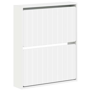 vidaXL Fali Cipőtart&oacute; ZWOLLE 71 x 17 x 86 cm Szerelt Fa Feh&eacute;r