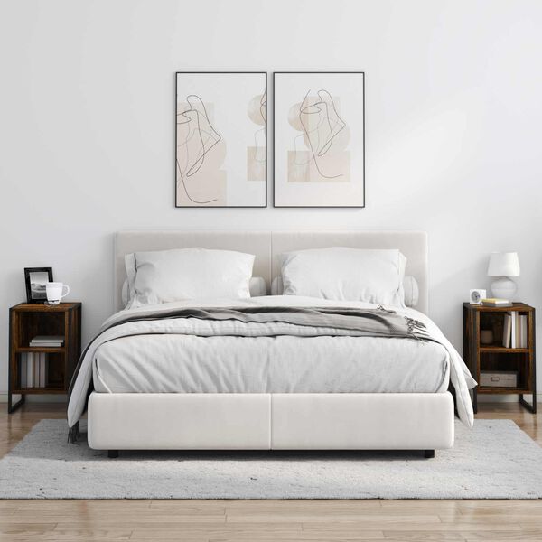 vidaXL &Eacute;jjeli asztal F&uuml;st&ouml;s T&ouml;lgy 39.5 x 30 x 50 cm Faanyag