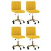 vidaXL 4 db mustársárga bársony forgó étkezőszék