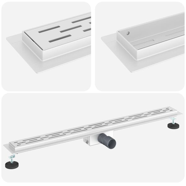 vidaXL Zuhanylefoly&oacute; vonalform&aacute;val Ez&uuml;st 90 cm Rozsdamentes ac&eacute;l 304