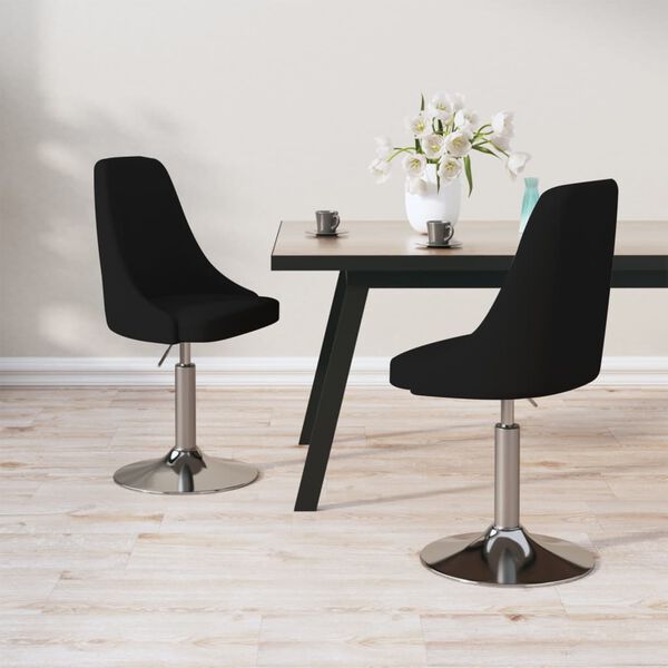 vidaXL 2 db fekete sz&ouml;vet forg&oacute; &eacute;tkezősz&eacute;k