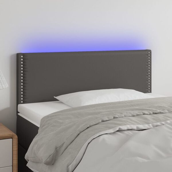 vidaXL sz&uuml;rke műbőr LED-es fejt&aacute;mla 100 x 5 x 78/88 cm