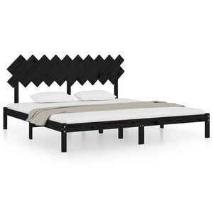 vidaXL fekete t&ouml;m&ouml;r fa &aacute;gykeret 200 x 200 cm