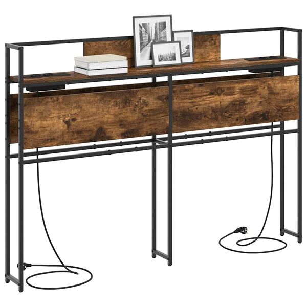 vidaXL T&aacute;rol&oacute; fejt&aacute;mla polcokkal F&uuml;st&ouml;lt t&ouml;lgy 140 cm Faanyag